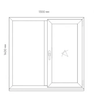 Двухстворчатое ПВХ окно Двустворчатое пластиковое окно